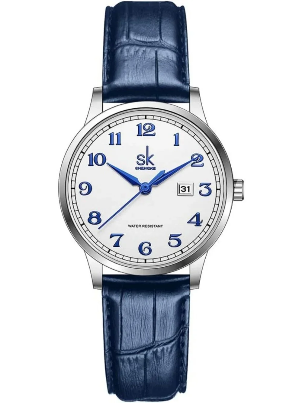 Elegant Women's Business Watch | Stainless Steel & Leather | Calendar Feature
